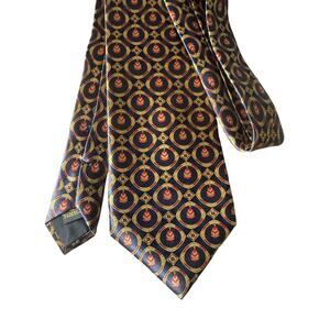 FABERGE | Blue Red and gold 100% Silk Egg Tie Necktie Easter Tie
